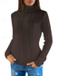 preiswerte Einfarbige Farben-Damen Pullover Stilvoll Brautkleider schlicht Weich Feste Farbe Gedrehtes Rollkragen Strick Langarm Cropped Stricken Outdoor Täglich Festtage Schwarz Weiß Herbst Winter