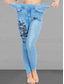 ieftine -Pentru femei Zvelt Pantaloni Jambiere Modă Șic Stradă Casual Lungime totală Talie Înaltă Fluture Buzunar Imprimeu Cut înalt Respirabilitate Comfortabil Înaltă Elasticitate Stradă Casual Zilnic