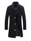 cheap Men&#039;s Jackets &amp; Coats-Men&#039;s Overcoat Trench Coat Winter Long Woolen Solid Colored Overcoat Classic Style Work Daily Warm Black Khaki Gray