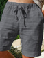 cheap Linen Shorts-Men&#039;s Shorts Linen Shorts Summer Shorts Pocket Drawstring Elastic Waist Plain Outdoor Daily Going out Streetwear Stylish Black White