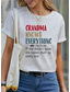 cheap Humor&amp;Quotes tee-Women&#039;s T Shirt Basic Letter Print Short Sleeve Regular Tops Round Neck Daily Weekend Black White Blue Purple Gray