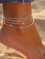 abordables tobilleras-Pulsera de tobillo Personalizado Elegante Sencillo Mujer Joyería Corporal Para Fiesta Festivos Clásico Legierung Tejido Plata 5 piezas
