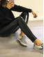 cheap Women&#039;s Skinny Pants-Women&#039;s Skinny Slim Leather Pants Fashion Streetwear Ankle-Length High Waist Plain Pocket High Cut Breathability Comfortable High Elasticity Party Street Causal Black Summer Fall Slim