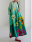 ieftine Rochii false esențiale-Pentru femei Rochie Lunga Rochie Maxi In din bumbac artificial Rochii de Caftan Rochie de vară Rochie imprimata Modă Modern Zilnic În aer liber Vacanță Potrivire Largă Floral Manșon scurt Stil Nautic