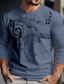 tanie T-shirty męskie z nadrukiem-Nuty Designerskie Codzienny Męskie Druk 3D Podkoszulek Koszulki z grafiką Na zewnątrz Codzienny Urlop Podkoszulek Biały Niebieski Zielony Długi rękaw Półgolf Koszula Wiosna i jesień Odzież S M L XL