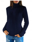 preiswerte Einfarbige Farben-Damen Pullover Stilvoll Brautkleider schlicht Weich Feste Farbe Gedrehtes Rollkragen Strick Langarm Cropped Stricken Outdoor Täglich Festtage Schwarz Weiß Herbst Winter