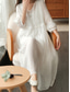 cheap Design Cotton &amp; Linen Dresses-Women&#039;s Black White Yellow Fall Autumn Maxi Dress Linen-Inspired Dresses Casual Dress Basic Classic Casual Outdoor Vacation Daily Loose Fit Plain V Neck