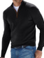 ieftine pulover pentru bărbați-Bărbați Pulover Pulover pulover Striat Tricotat Decupată Fermoar Tricotat Culoare solidă Guler de stand De Bază Stilat În aer liber Zilnic Îmbrăcăminte Toamnă Iarnă Trifoi Albastru piscină M L XL