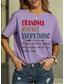 cheap Humor&amp;Quotes tee-Women&#039;s T Shirt Basic Letter Print Short Sleeve Regular Tops Round Neck Daily Weekend Black White Blue Purple Gray