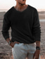 ieftine pulover pentru bărbați-Bărbați Pulover Pulover pulover Striat Tricotat Decupată Tricotat În V Îmbrăcăminte Primăvară Toamnă Cămilă Gri / GRI S M L
