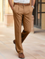 tanie Chinosy-Męskie Garnitury Spodnie Letnie spodnie Spodnie codzienne Spodnie garniturowe Przednia kieszeń Prosta noga Równina Komfort Biznes Codzienny Moda Klasyczny Czarny Granatowy Średnio elastyczny