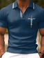 voordelige Grafische polo-Voor heren POLO Shirt Revers polo Polo&#039;s met knopen Golfshirt Grafische prints Kruis Strijkijzer Aangepaste afdruk Blozend Roze Marineblauw blauw Groen Buiten Straat Korte Mouw Afdrukken Kleding