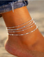 abordables tobilleras-Pulsera de tobillo Personalizado Elegante Sencillo Mujer Joyería Corporal Para Fiesta Festivos Clásico Legierung Tejido Plata 5 piezas