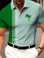 cheap Graphic Polo-Men&#039;s Polo Shirt Lapel Polo Button Up Polos Golf Shirt Coconut Tree Striped Graphic Prints Turndown Custom Print Wine Army Green Blue Purple Outdoor Street Short Sleeves Print Clothing Apparel Sports