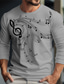 Χαμηλού Κόστους Ανδρικό Γραφικό T-shirt-Μουσικές νότες Υψηλής Ποιότητας Καθημερινό Ανδρικά 3D εκτύπωση Μπλουζάκι Γραφικά μπλουζάκια ΕΞΩΤΕΡΙΚΟΥ ΧΩΡΟΥ Καθημερινά Διακοπές Κοντομάνικη μπλούζα Λευκό Θαλασσί Πράσινο του τριφυλλιού Μακρυμάνικο