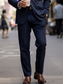 abordables pantalons habillés-Homme pantalon de costume Pantalon Pantalon de costume Poche Plein Confort Respirable Extérieur du quotidien Sortie Mode Décontractées Noir Bleu Roi