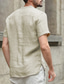 Недорогие мужские повседневные рубашки-мужская рубашка однотонная классика карман с коротким рукавом для вечеринок стандартный крой топы из хлопка для вечеринок стильный современный стиль базовый v-образный вырез серо-зеленый белый