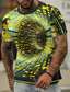 cheap Men&#039;s Graphic Tshirts-Graphic Geometic Technology Daily Designer Retro Vintage Men&#039;s 3D Print T shirt Tee Sports Outdoor Holiday Going out T shirt Yellow Orange Green Short Sleeve Crew Neck Shirt Spring &amp; Summer Clothing