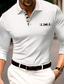 voordelige klassieke polo-Voor heren POLO Shirt Golfshirt Casual Sport Revers Lange mouw Modieus Basic Kleurenblok nappi Voorvak Lente &amp; Herfst Normale pasvorm Zwart Wit Marineblauw Grijs POLO Shirt