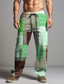 ieftine pantaloni imprimati-Dunga Geometrie Casual Bărbați Imprimare 3D Pantaloni În aer liber Stradă Ieșire Poliester Galben Roz Portocaliu S M L Talie medie Elasticitate Pantaloni