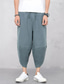 cheap Retro-Men&#039;s Linen Pants Summer Pants Capri shorts Beach Pants Drawstring Elastic Waist Plain Comfort Breathable Calf-Length Casual Daily Holiday Linen / Cotton Blend Fashion Classic Style Black Red