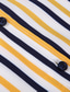 cheap Dress Shirts-Men&#039;s Black White Yellow Long Sleeve Stripe Shirt Collar All Seasons Office &amp; Career Daily Wear Clothing Apparel Print