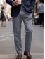 abordables pantalons habillés-Homme pantalon de costume Pantalon Pantalon de costume Poche Plein Confort Respirable Extérieur du quotidien Sortie Mode Décontractées Noir Bleu Roi