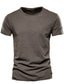 billige Casual T-skjorter for menn-herre t-skjorte kortermet ensfarget pluss størrelse rund hals uformelle daglige klær klær sportsklær basic uformell hvit svart grå