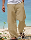 Χαμηλού Κόστους casual παντελόνι-Ανδρικά Λευκά παντελόνια Παντελόνια κινέζικα Ελαστικό σχέδιο κορδονιών περίσφιξης Μοντέρνα Κομψό στυλ street Causal Καθημερινά Λινό σαν ύφασμα Βαμβάκι και λινό Αναπνέει Moale Για Υπαίθρια Χρήση