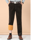 cheap Slim-Men&#039;s Dress Pants Fleece Pants Corduroy Pants Trousers Suit Pants Pocket Plain Comfort Breathable Outdoor Daily Going out Fashion Casual Black Wine