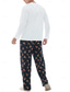 cheap Men&#039;s Pajamas-Men&#039;s Loungewear Sleepwear Pajama Set Pajama Top and Pant 2 Pieces Graphic Prints Stylish Casual Comfort Home Daily Cotton Blend Comfort Crew Neck Long Sleeve T shirt Tee Pant Drawstring Elastic Waist