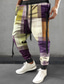 cheap Graphic Sweatpants-Plaid Geometry Casual Men&#039;s 3D Print Sweatpants Joggers Pants Trousers Outdoor Street Casual Daily Polyester Yellow Red Green S M L Mid Waist Elasticity Pants