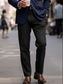 お買い得  ドレスパンツ-男性用 スーツ ズボン スーツパンツ ポケット 平織り 履き心地よい 高通気性 アウトドア 日常 お出かけ ファッション カジュアル ブラック ネービーブルー