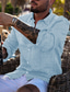abordables camisas casuales de los hombres-Hombre Camisa camisa de lino Camisa de verano Camisa de playa Negro Blanco Azul Piscina Manga Larga Plano Cuello Americano Primavera verano Casual Diario Ropa
