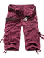 cheap Cargo Shorts-Men&#039;s Cargo Shorts Capri shorts Capri Pants Pocket Plain Comfort Breathable Calf-Length Work Casual Daily Fashion Streetwear Red Navy Blue