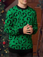 billiga tröjor med tryck för män-Herr Tupp Geometrisk Ful jultröja Pullover tröja Stickat Rund hals Mode Streetwear Designer Jul Semester Dagliga kläder Stickat Långärmad Höst vinter Röd Grön