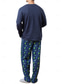 cheap Men&#039;s Pajamas-Men&#039;s Loungewear Sleepwear Pajama Set Pajama Top and Pant 2 Pieces Graphic Prints Stylish Casual Comfort Home Daily Cotton Blend Comfort Crew Neck Long Sleeve T shirt Tee Pant Drawstring Elastic Waist