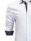 cheap Men&#039;s Casual Shirts-Men&#039;s Shirt Button Up Shirt Casual Shirt White Red &amp; White Gray Long Sleeve Color Block Lapel Daily Vacation Front Pocket Clothing Apparel Fashion Casual Comfortable