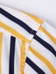 billige Dresskjorter-Herre Svart Hvit Gul Langermet Stripe Skjortekrage Alle årstider Kontor og karriere Dagligdagstøy Klær Trykt mønster