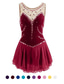 cheap Figure Skating Dresses-Figure Skating Dress Women&#039;s Girls&#039; Ice Skating Dress Yan pink Aegean Blue White Patchwork Mesh Spandex Practice Competition Skating Wear Handmade Jeweled Rhinestone Sleeveless Ice Skating Figure