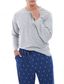 cheap Men&#039;s Pajamas-Men&#039;s Loungewear Sleepwear Pajama Set Pajama Top and Pant 2 Pieces Graphic Prints Stylish Casual Comfort Home Daily Cotton Blend Comfort Crew Neck Long Sleeve T shirt Tee Pant Drawstring Elastic Waist