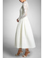 abordables Longueur de cheville-Ligne A Longueur thé Robe de Soirée Robe de Cocktail Robe d'invité de mariage Robe de Mère de Mariée  manche longue Col haut Sexy robe demoiselle d honneur Tenue de Soirée Automne Tissu Extensible