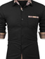 Χαμηλού Κόστους ανδρικά πουκάμισα casual-Ανδρικά Πουκάμισο Πουκάμισο με κουμπιά Casual πουκάμισο Μαύρο Λευκό Ανθισμένο Ροζ Βαθυγάλαζο Μακρυμάνικο Συνδυασμός Χρωμάτων Πέτο Καθημερινά Διακοπές Μπροστινή τσέπη Ρούχα Μοντέρνα Καθημερινό Άνετο