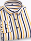 billige Dresskjorter-Herre Svart Hvit Gul Langermet Stripe Skjortekrage Alle årstider Kontor og karriere Dagligdagstøy Klær Trykt mønster