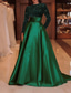 cheap Evening Dresses-TS A-Line Sequin Evening Gown Elegant Dress Formal Cocktail Party Court Train Long Sleeve High Neck Fall Wedding Guest Christmas Dress 2024