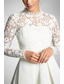 abordables Longueur de cheville-Ligne A Longueur thé Robe de Soirée Robe de Cocktail Robe d'invité de mariage Robe de Mère de Mariée  manche longue Col haut Sexy robe demoiselle d honneur Tenue de Soirée Automne Tissu Extensible