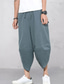 cheap Retro-Men&#039;s Linen Pants Summer Pants Capri shorts Beach Pants Drawstring Elastic Waist Plain Comfort Breathable Calf-Length Casual Daily Holiday Linen / Cotton Blend Fashion Classic Style Black Red