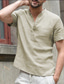 levne pánské neformální košile-pánská košile jednobarevná klasická kapsa krátký rukáv párty topy regular fit bavlna párty stylový moderní styl basic v výstřih šedá zelená bílá streetwear / denní / pracovní letní košile pohodlné