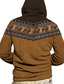 cheap Graphic Hoodies-Men&#039;s Full Zip Hoodie Jacket Thick Hoodies Black Blue Camel Brown Khaki Hooded Animal Graphic Prints Zipper Print Sports &amp; Outdoor Daily Sports 3D Buffalo Print Jacket Native American Fall Bison
