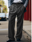 お買い得  ドレスパンツ-男性用 スーツ ズボン プリーツパンツ スーツパンツ ポケット 平織り 履き心地よい 高通気性 アウトドア 日常 お出かけ ファッション カジュアル ブラック ホワイト